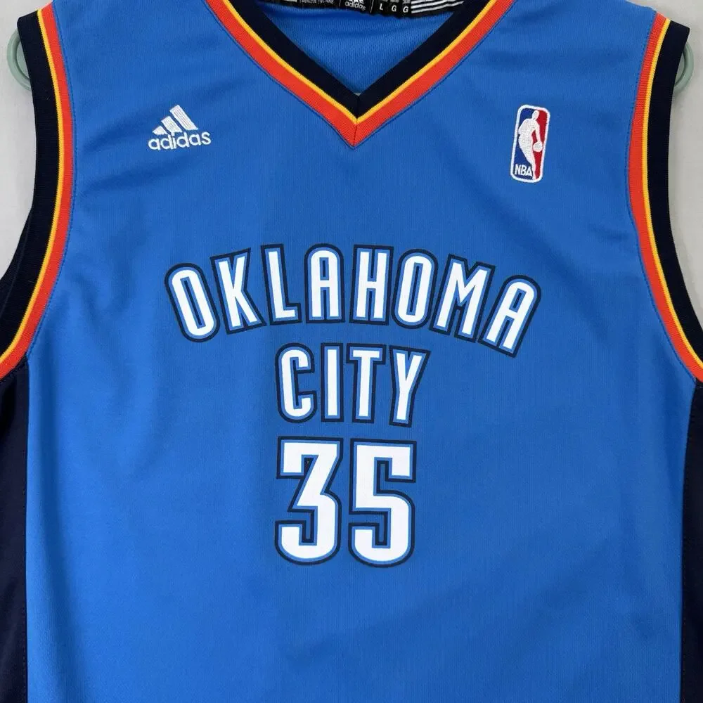 Adidas Kevin Durant #35 Oklahoma City Thunder Blue NBA Basketball Jersey Youth L